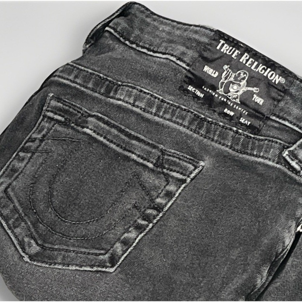 True Religion Women HALLE Super Skinny Jeans Stretch Black Size 29 Mid Rise